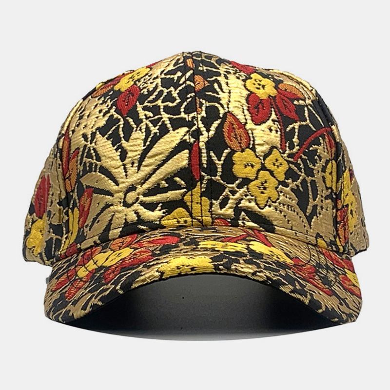 Män Bomull Blommigt Överläggsmönster Färgglada Casual Gold-line Solskydd Baseball Hatt