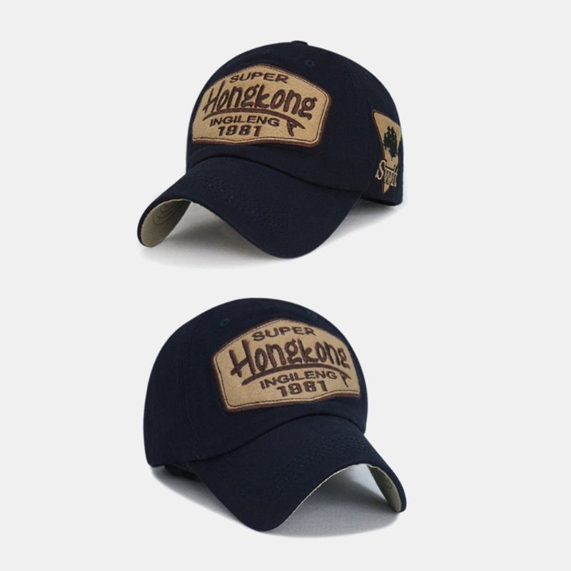 Män Bomull Brev Broderi Patch Monterad Keps Utomhus Casual Solskyddsmedel Solskydd Baseball Keps
