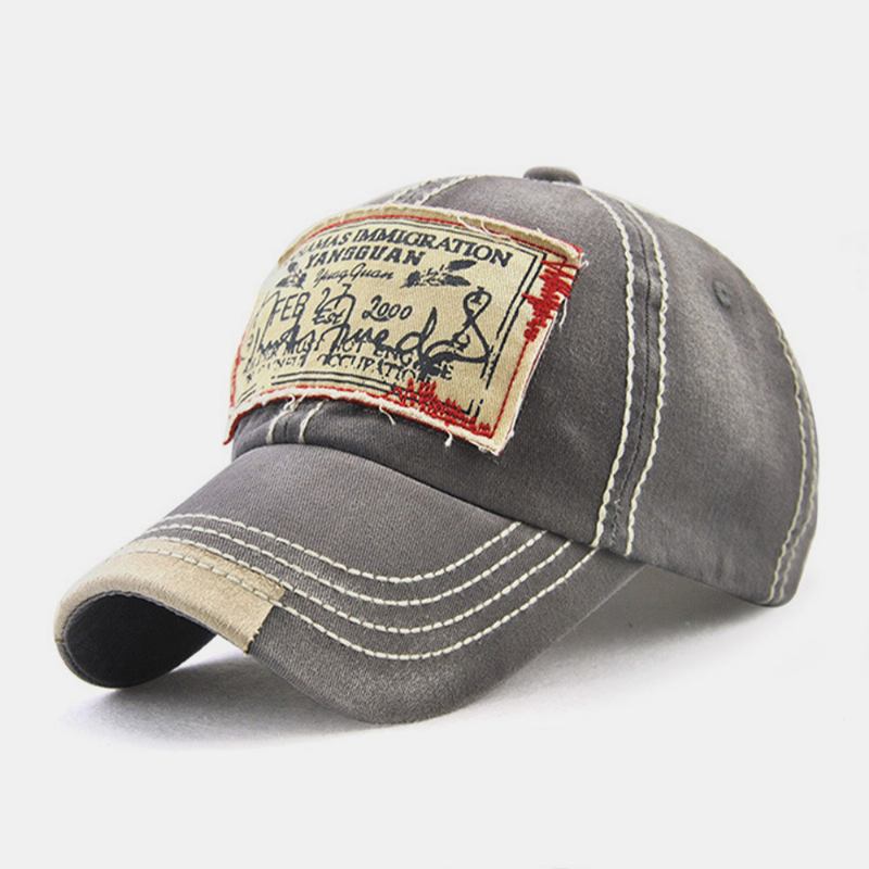 Män Bomull Brev Mönster Patch Broderad Utomhus Solskydd Justerbar Baseball Keps