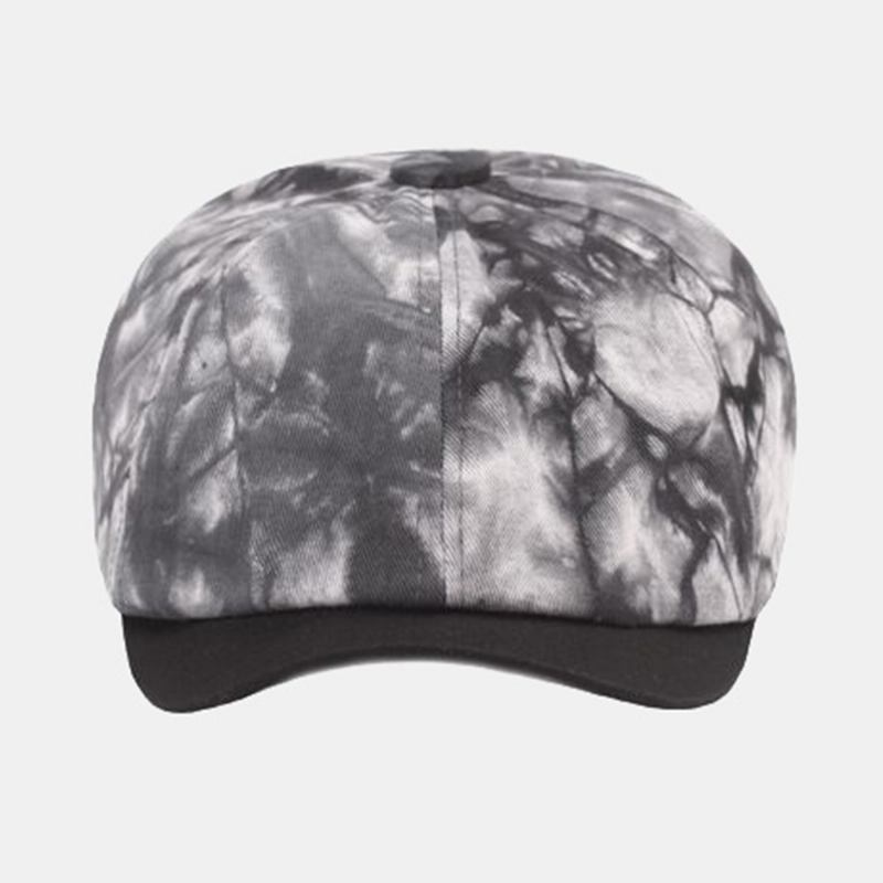 Män Bomullsbläck Målning Åttkantig Hatt Kinesisk Stil Retro Kortbrättad Basker Målarkeps Newsboy Hatt