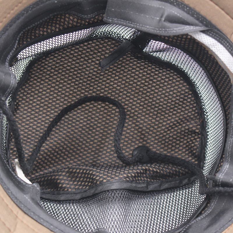 Män Brev Broderimönster Mesh Andas Snabbtorkande Utomhusfiske Klättring Solskydd Bucket Hat