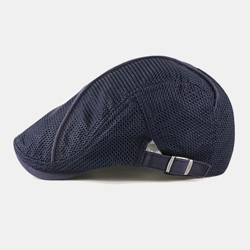 Män Dacron Enfärgade Mesh Andningsbar Solskyddsmedel Basker Flat Cap