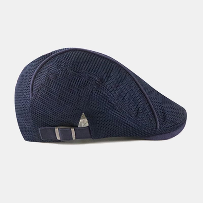 Män Dacron Enfärgade Mesh Andningsbar Solskyddsmedel Basker Flat Cap