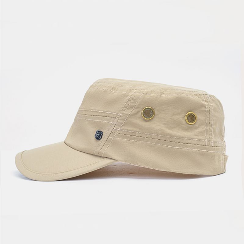 Män Enfärgad Andningsbar Utomhussolskydd Casual Military Cap Flat Cap