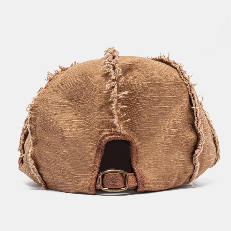 Män Enfärgad Patchwork Casual Forward Hat Flat Cap Basker Cap