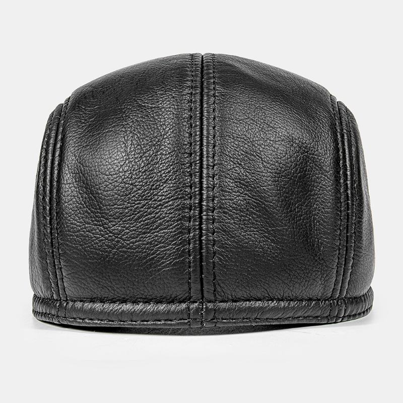 Män Första Layer Kohud Brätte Platt Keps Brittisk Vattentät Värme Basker Framåt Cap Peaked Cap