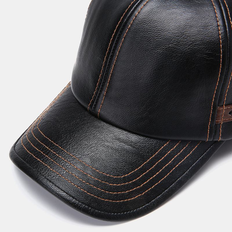 Män Konstläder Vintage Baseballkeps Personlighet Med Vävd Hatt