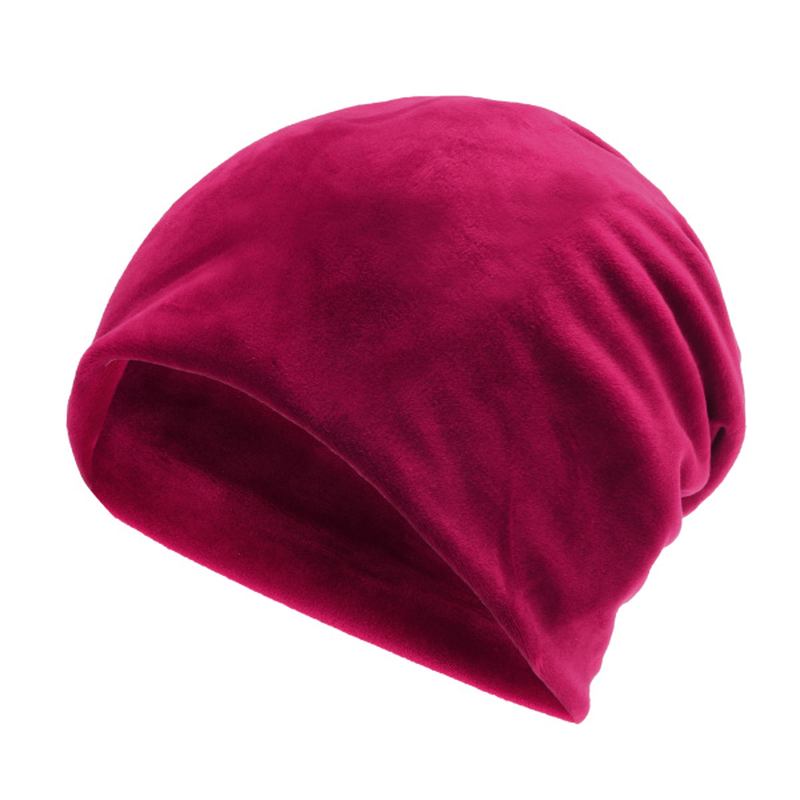 Män Kvinnor Solid Sammet Varm Mössa Casual Öronskydd Vinterhatt