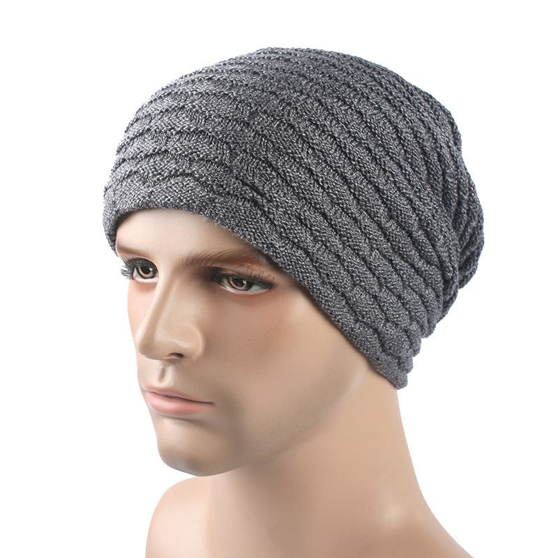 Män Kvinnor Stripe Stickad Tjockare Varm Beanie Cap