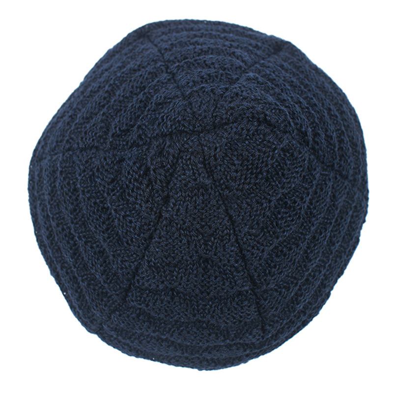 Män Kvinnor Stripe Stickad Tjockare Varm Beanie Cap