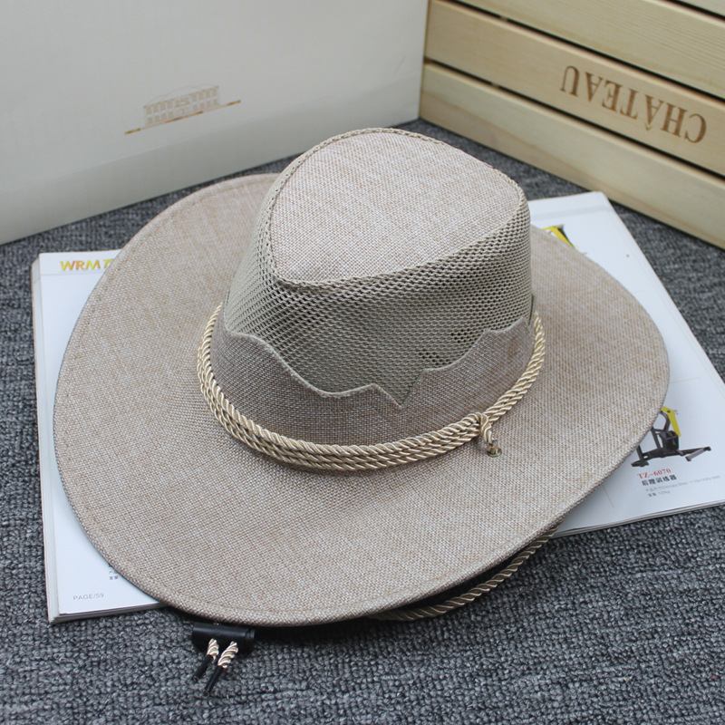 Män Kvinnor Utomhus Mesh Andas Cowboy Hatt Resa Solskydd Visir Hat