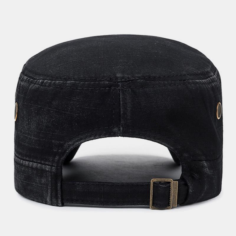 Män Made-gammal Bomull Utomhus Casual Brief Militär Hatt Flat Hat Peaked Hat
