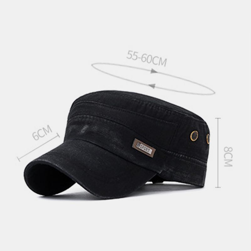 Män Made-gammal Bomull Utomhus Casual Brief Militär Hatt Flat Hat Peaked Hat