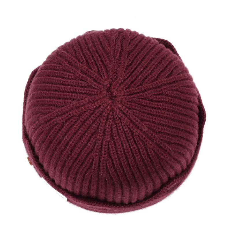 Män Medelålders Dome Windproof Kint Sailor Cap Mode Crimped Brimless Hats