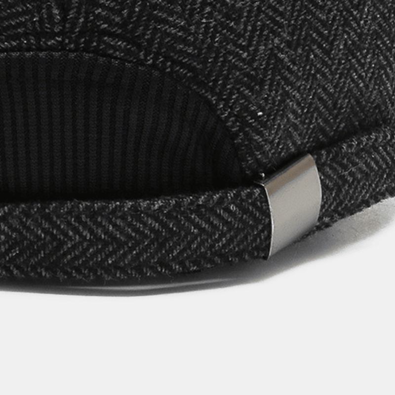 Män Metalletikett Höst Vinter Tjocka Varm Baseball Keps Utomhus Öronskydd Vindtät Cool Skydd Peaked Cap