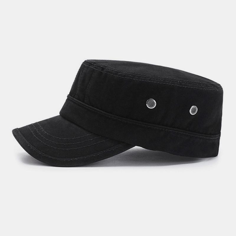 Män Mode Andas Nödställda Militär Cap Casual Justerbar Solskydd Flat Top Cap Cadet Hat