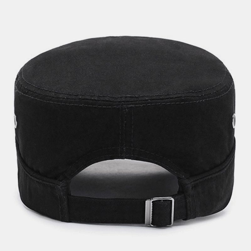 Män Mode Andas Nödställda Militär Cap Casual Justerbar Solskydd Flat Top Cap Cadet Hat