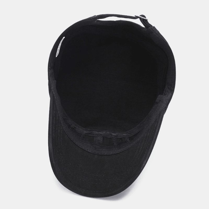 Män Mode Andas Nödställda Militär Cap Casual Justerbar Solskydd Flat Top Cap Cadet Hat