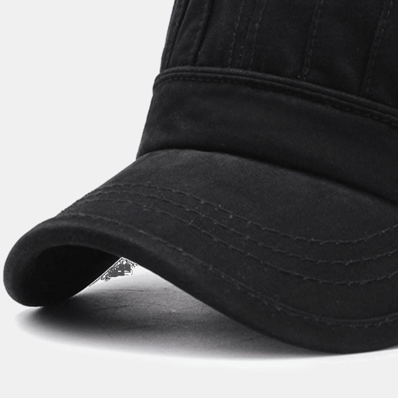 Män Mode Andas Nödställda Militär Cap Casual Justerbar Solskydd Flat Top Cap Cadet Hat