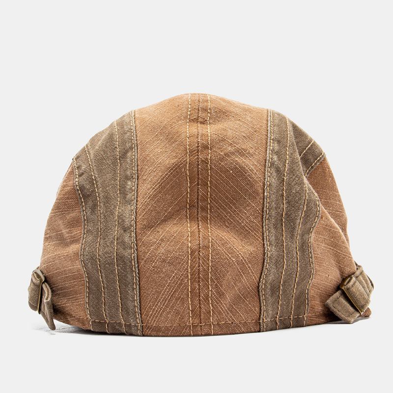 Män Patchwork Brev Broderad Justerbar Casual Framåt Cap Flat Cap Basker Cap