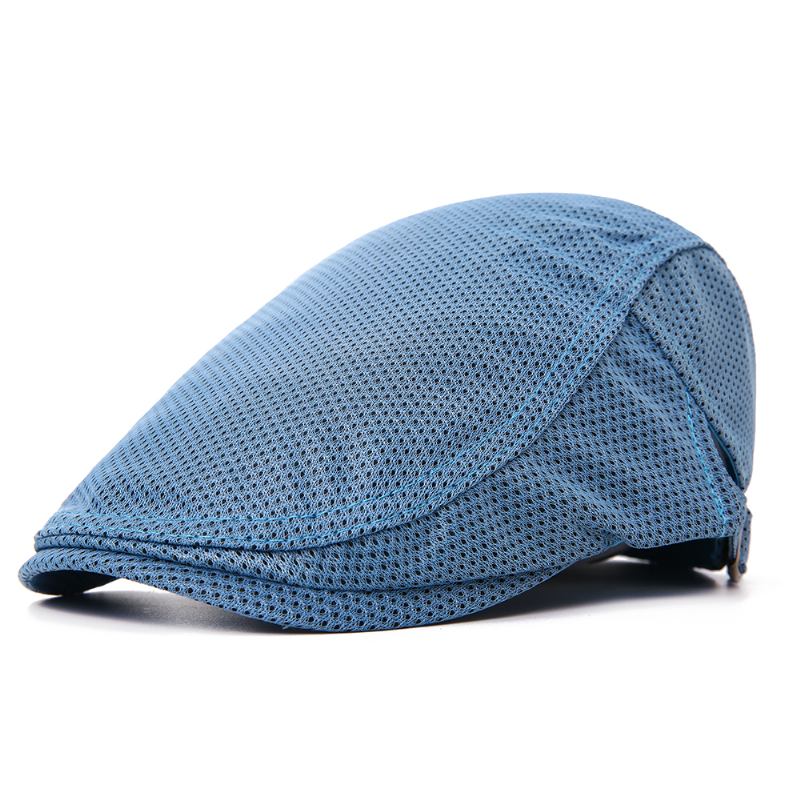 Män Polyester Mesh Andningsbar Basker Hat Ivy Newsboy Kepsar