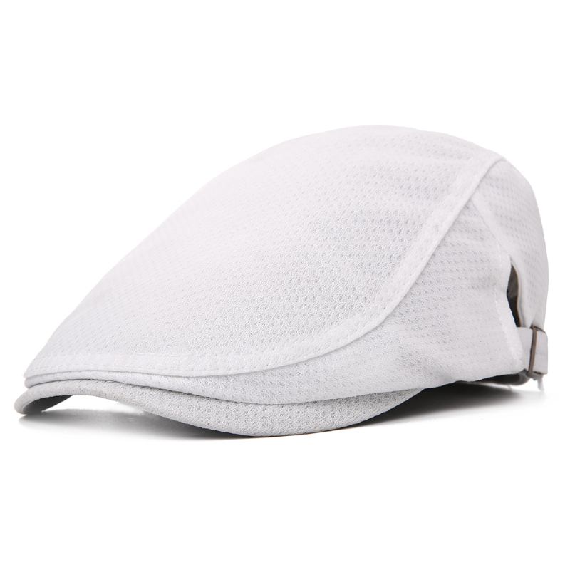 Män Polyester Mesh Andningsbar Basker Hat Ivy Newsboy Kepsar