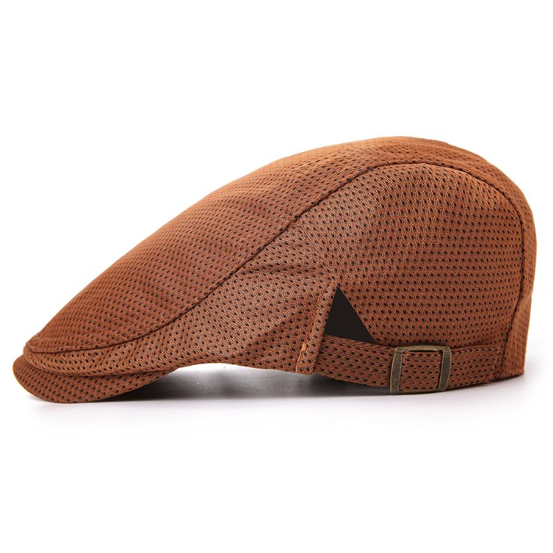 Män Polyester Mesh Andningsbar Basker Hat Ivy Newsboy Kepsar