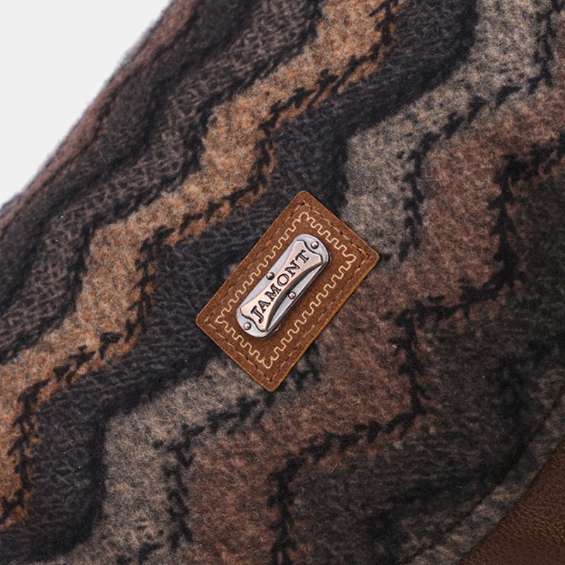 Män Retro Casual Utomhus Wave Stripe Patchwork Basker Hatt Framåt Hatt