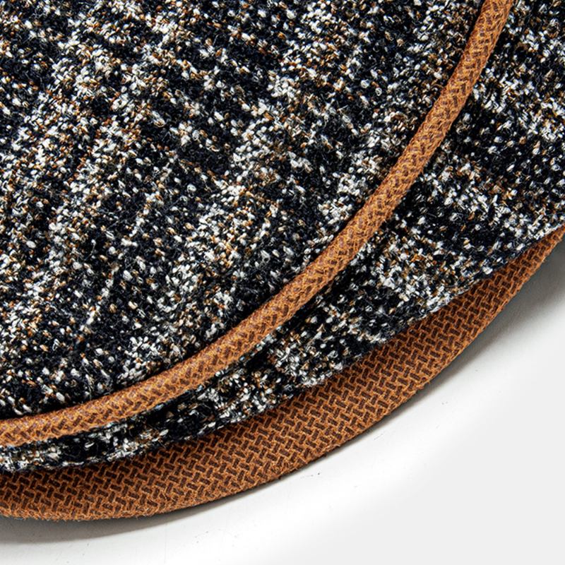 Män Stickad Gitter Sida Justerbar Casual Värme Basker Flat Cap Framåt Cap