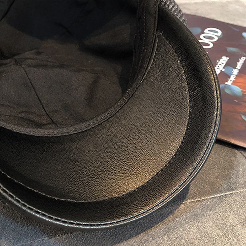 Män Ull Varm Retro Brittisk Stil Ung Målare Hat Basker Hat Fram Hat Flat Hat