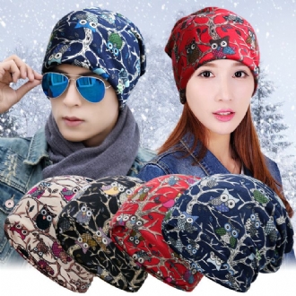 Mode För Män Och Kvinnor Mode Owl Med Tryck Riding Bib Hat Dual-use