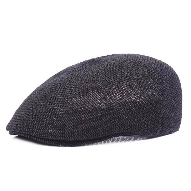 Net Hat Sommar Basker Mäns Mesh Keps Brittisk Casual Solhatt Dam Stråhatt