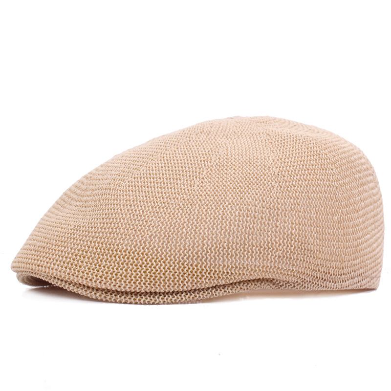 Net Hat Sommar Basker Mäns Mesh Keps Brittisk Casual Solhatt Dam Stråhatt