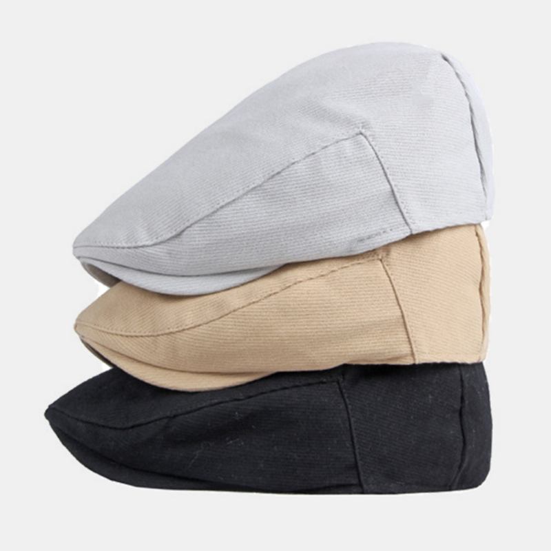 Randiga Baskrar För Män Bomull Casual Solskyddshorts Flat Kepsar Newsboy Hatt Peaked Cap Framåt