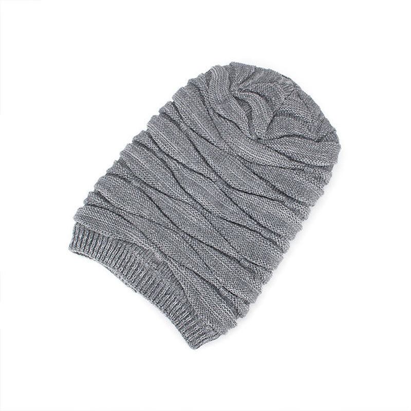 Tide Knit Wool Hat Plus Warm Diamond Head Outdoor Beanie Hat För Män