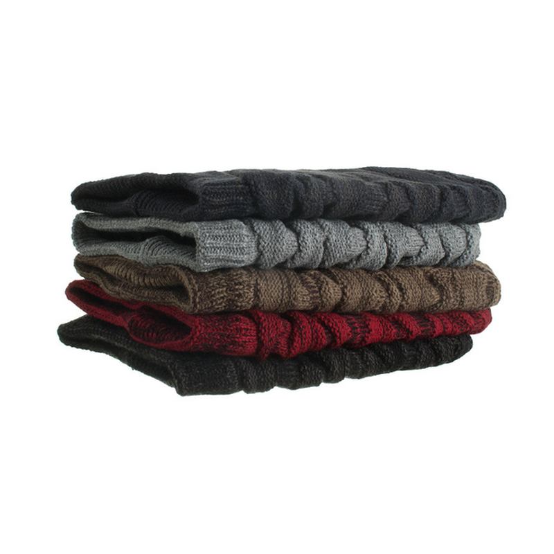 Tide Knit Wool Hat Plus Warm Diamond Head Outdoor Beanie Hat För Män