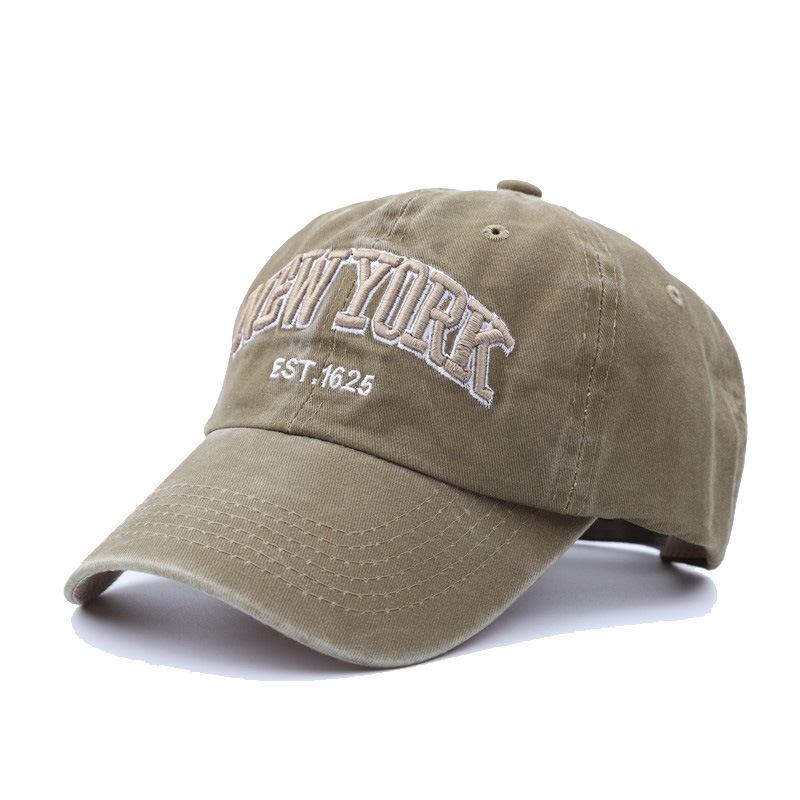 Tvättad Tyg Baseball Keps Broderi Bokstav Retro Hat