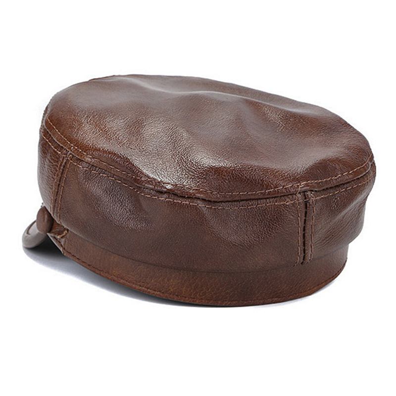 Unisex Äkta Läder Andas Flat Hats Justerbar Keps