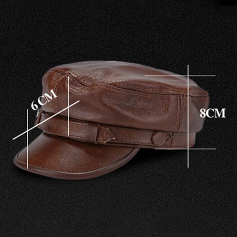 Unisex Äkta Läder Andas Flat Hats Justerbar Keps