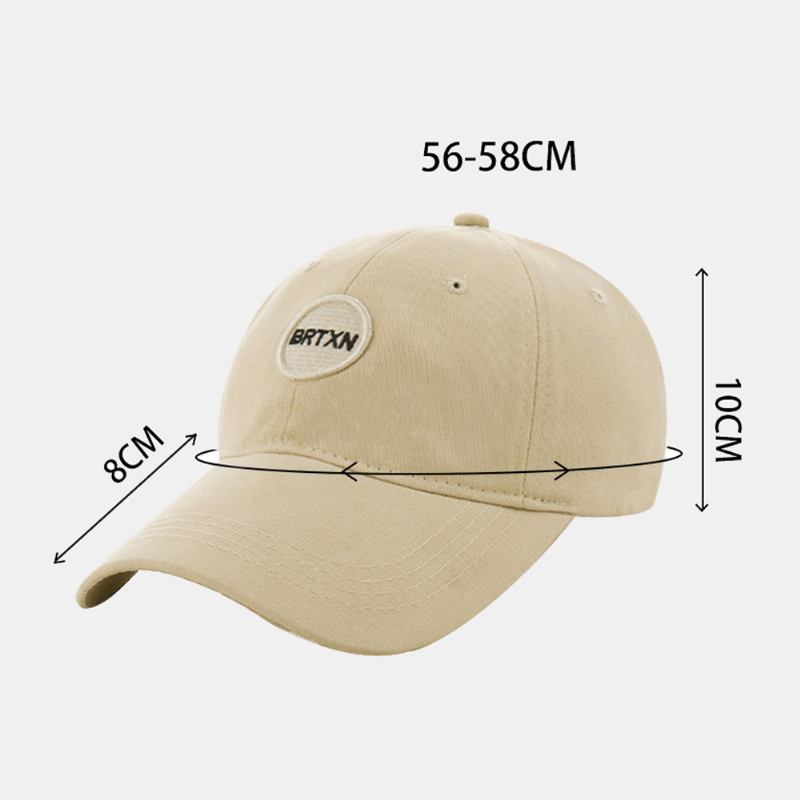 Unisex All-match Bomullsbrev Rund Etikettbroderi Solskyddsbaseballkeps