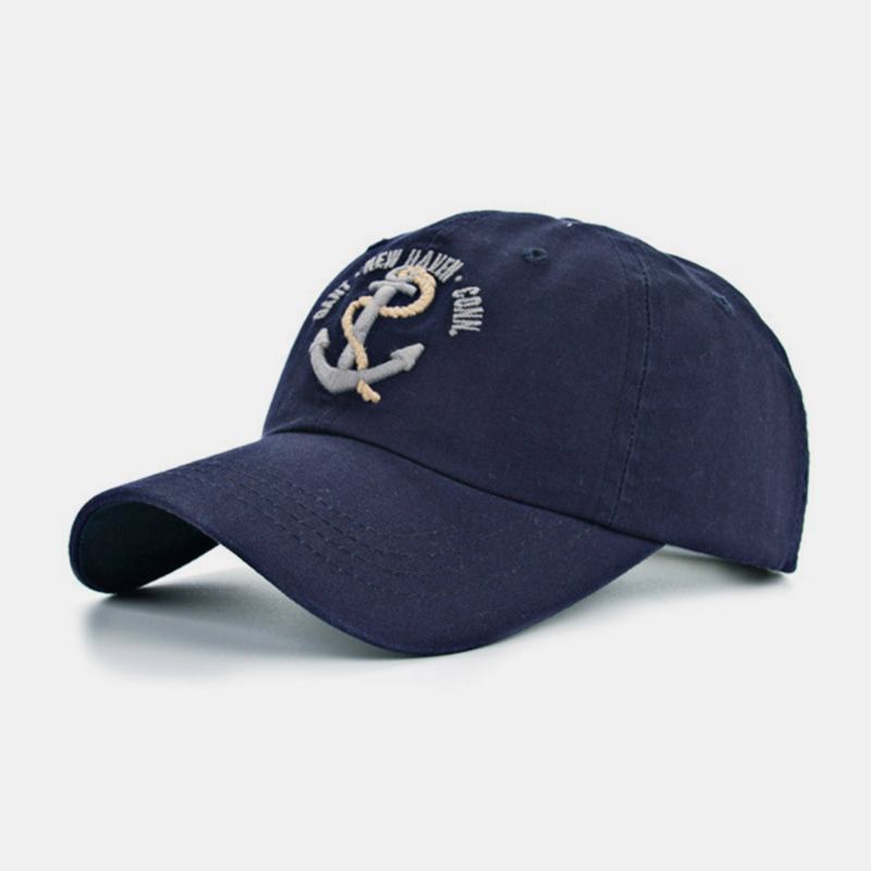 Unisex Avslappnad Justerbar Keps Båtankare Broderi Utomhus Murgröna Keps Baseball Hattar