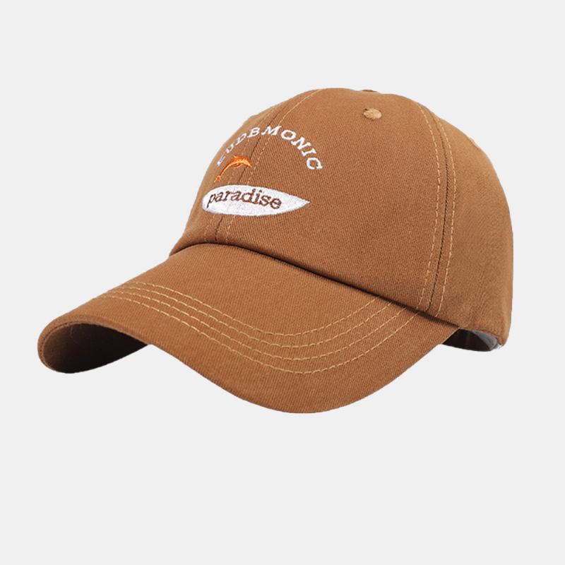 Unisex Bokstäver Broderi Baseball Hattar Bomull Små Fisk Mönster Enkel Solskyddsmedel Murgröna Keps