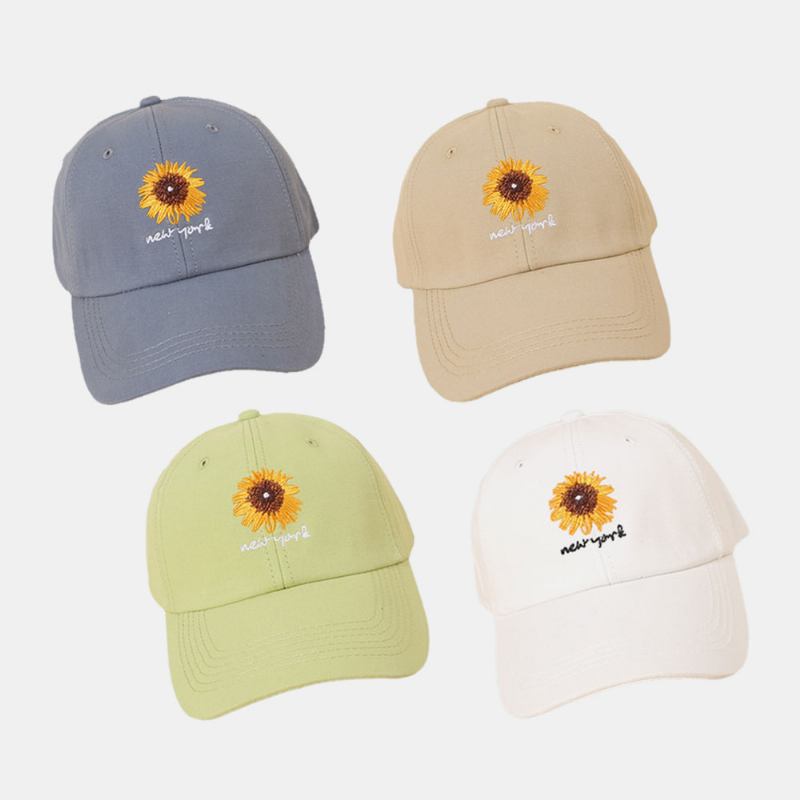 Unisex Bomull Enfärgad Bokstävermönster Broderi Vid Brättad Solskydd Baseballkeps