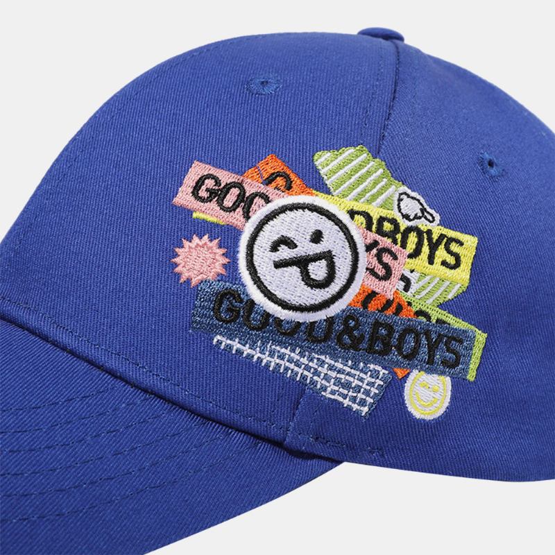 Unisex Bomull Enfärgad Leende Ansikte Brevmönster Broderi Solskyddsmedel Mode Baseballkeps