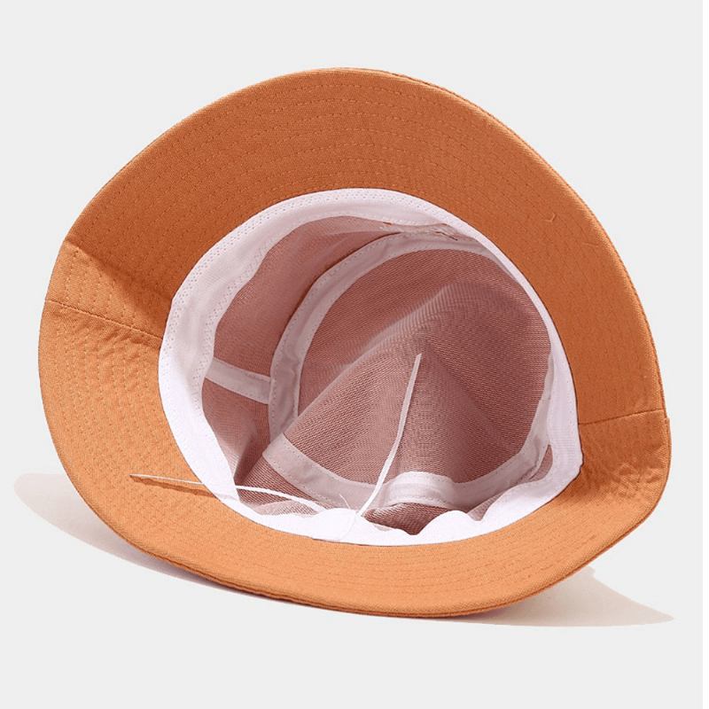 Unisex Bomull Ensfärgad Shark Letter Mönster Broderi Mode Sunshade Bucket Hat