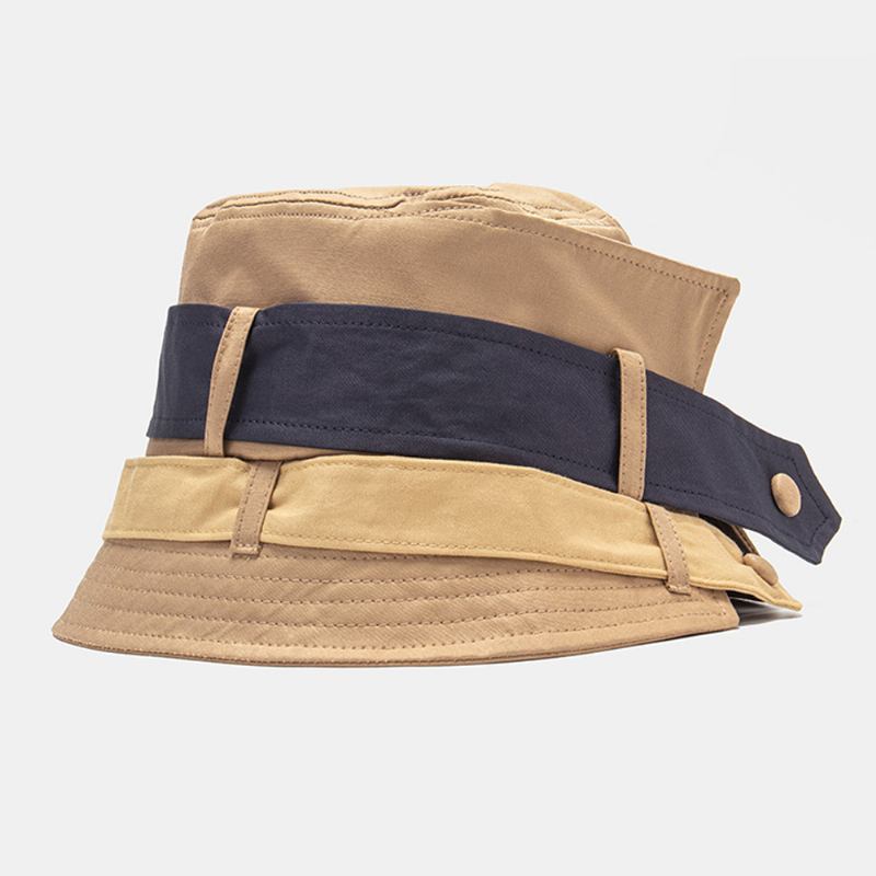Unisex Bomull Kontrastfärg Bandage Dovetail Unik Mode Bucket Hat