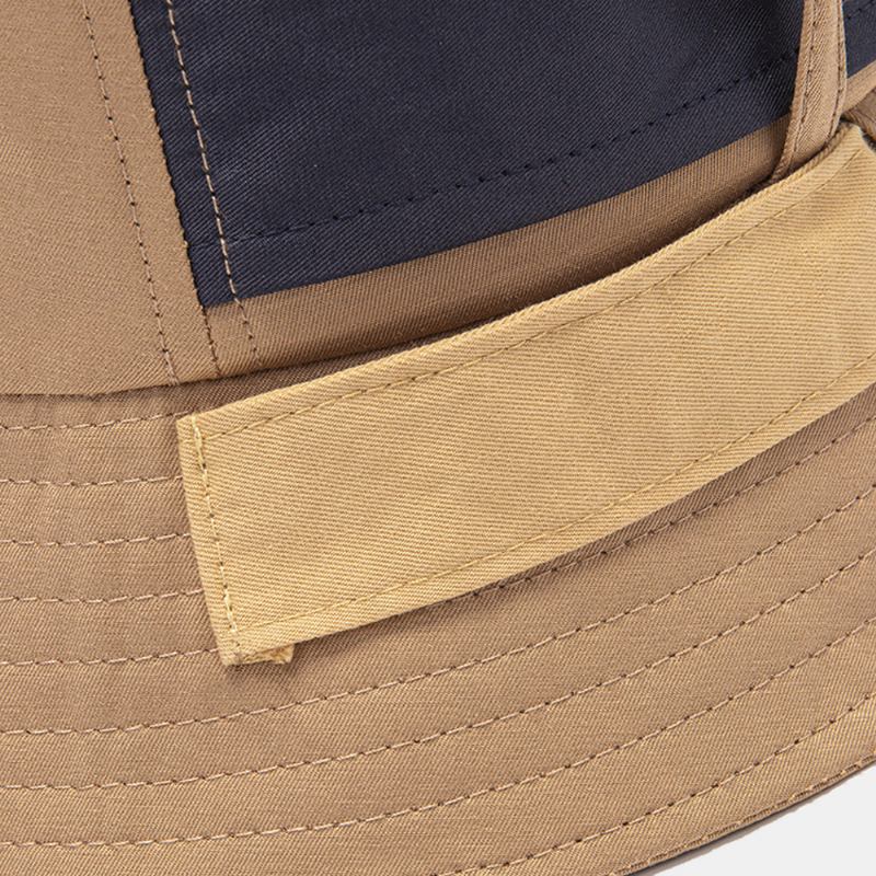 Unisex Bomull Kontrastfärg Bandage Dovetail Unik Mode Bucket Hat