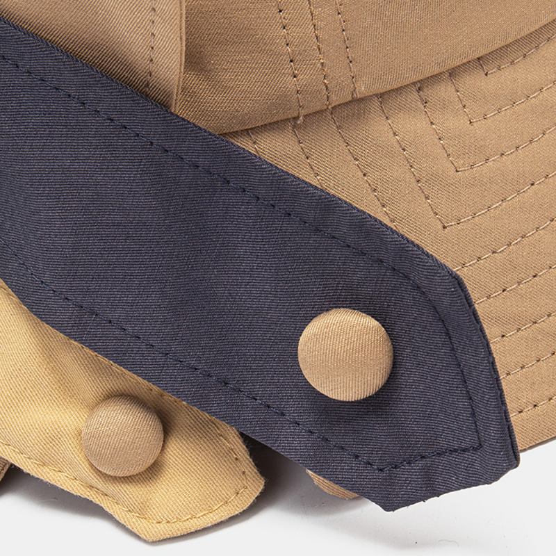 Unisex Bomull Kontrastfärg Bandage Dovetail Unik Mode Bucket Hat