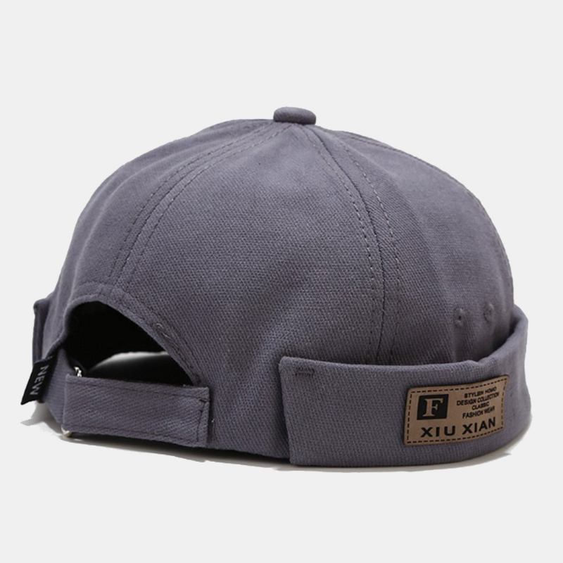 Unisex Bomull Letter Patch Skull Cap Mode Justerbar Andas Beanie Hyresvärd Keps