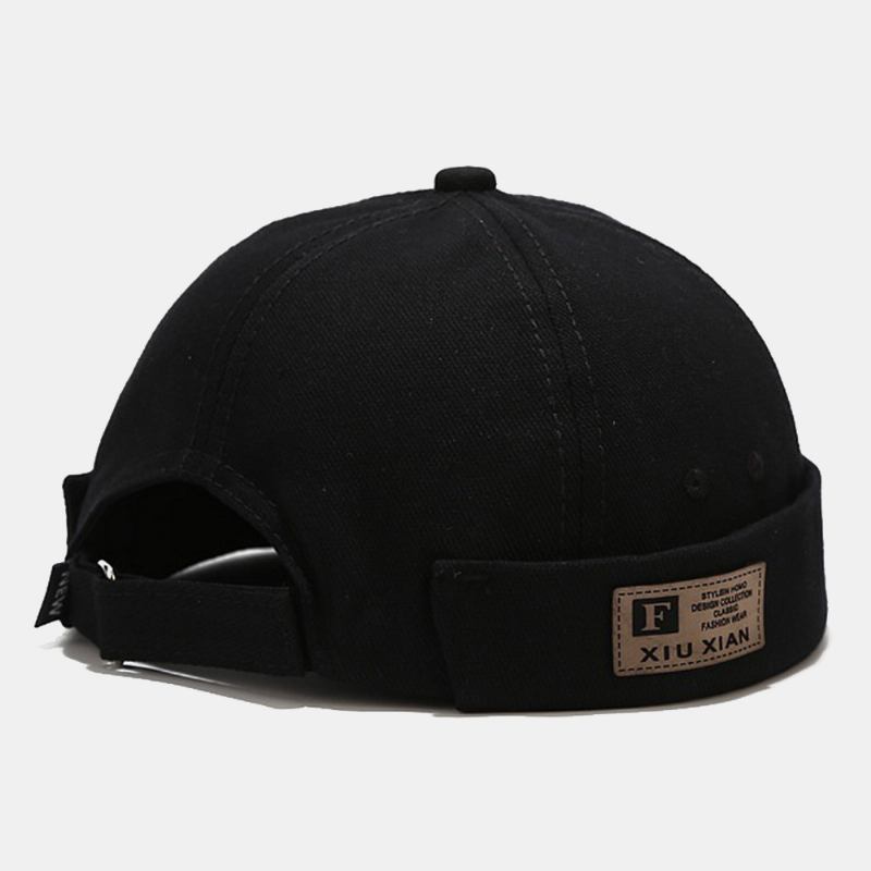 Unisex Bomull Letter Patch Skull Cap Mode Justerbar Andas Beanie Hyresvärd Keps